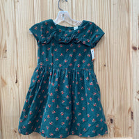 GIRLS CARTERS GREEN DRESS WITH FLOWERS SIZE 5T