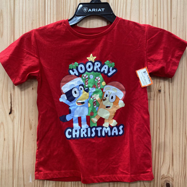BOYS HOORAY CHRISTMAS BLUE TSHIRT SIZE 7