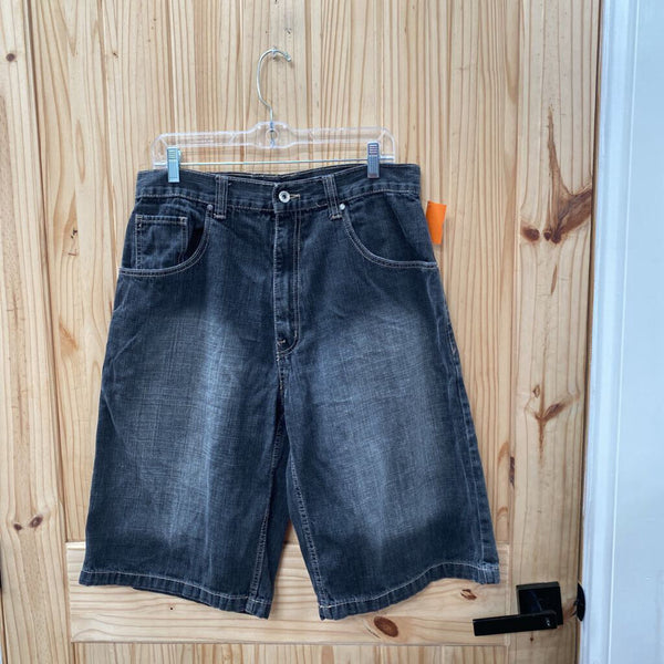 MENS UBUG BLACK DENIM SHORTS 34