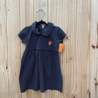 GIRLS OSU DRESS BLACK W/WHITE DOTS 2T