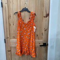 WOMENS FREE PEOPLE ORANGE FLORAL DRESS M NWT