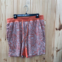 MENS LULULEMON SHORTS BURNT ORANGE/GREY XS