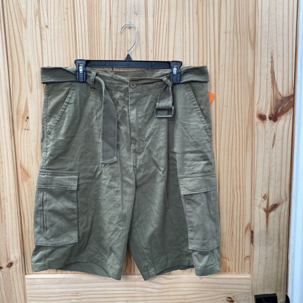 MENS OPEN TRAILS OLIVE GREEN CARGO SHORTS 36