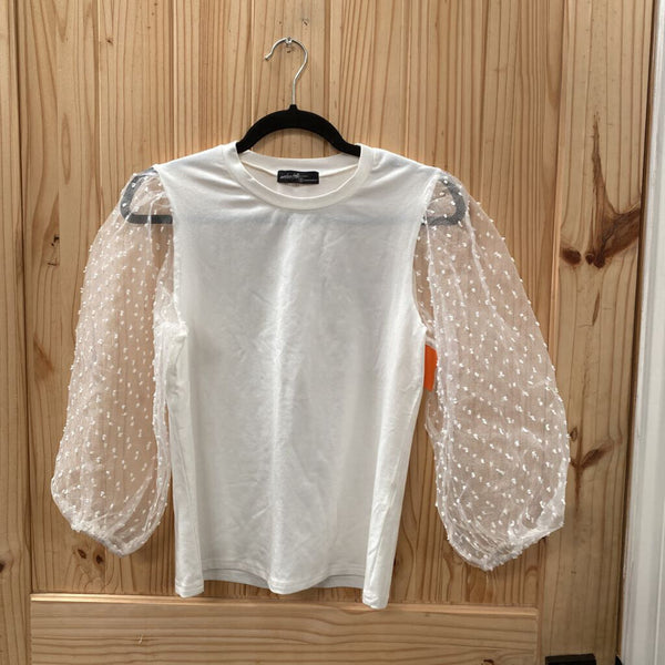 WOMENS ON TWELFTH WHITE CASUAL TOP S