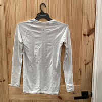 WOMENS LULULEMON WHITE LS SHIRT S (SPOT @ NECK)