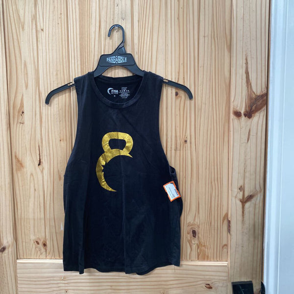 WOMENS ZYIA BLK/GOLD SHIRT M
