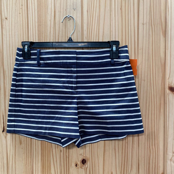 WOMENS THE LOFT BLUE/WHITE STRIPE SHORTS 2 NWT