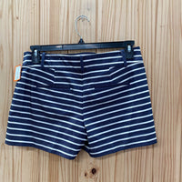 WOMENS THE LOFT BLUE/WHITE STRIPE SHORTS 2 NWT