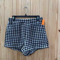 WOMENS SHE+SKY BLK/WHITE HOUNDSTOOTH SHORTS M NWT