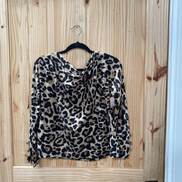WOMENS SHEIN LS LEOPARD SHIRT S