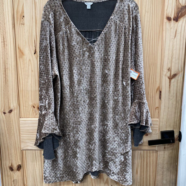 WOMENS CATO TAN BLOUSE SIZE 18