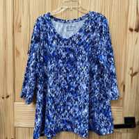 WOMENS CATHERINES BLUE AND WHITE BLOUSE SIZE 1XL