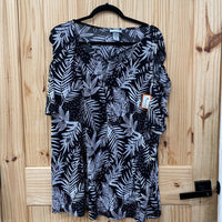 WOMENS CATHERINES BLACK AND WHITE BLOUSE SIZE 2XL