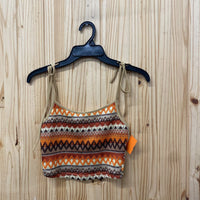 WOMENS SHEIN CROP TOP ORMANGE/BROWN/TAUPE M