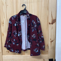 WOMES MAURICES MAROON FLORAL JACKET L