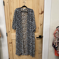 WOMENS GRACE & EMMA LEOAPRD SHEER CARDIGAN XL/2XL