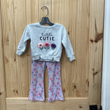 GIRLS MADISON LAYNE 2PC SET GERY/LILAC FLORAL 2T