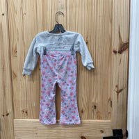 GIRLS MADISON LAYNE 2PC SET GERY/LILAC FLORAL 2T