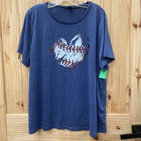 WOMENS SHEIN BASEBALL HEART SHIRT 3XL