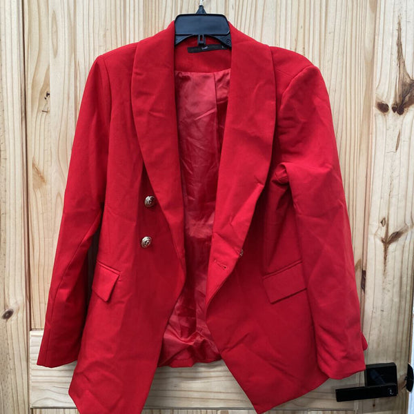 WOMENS RED WITH GOLD BUTTONS JACKET SIZE LARGE