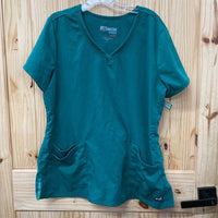 WOMENS GREY'S ANATOMY GREEN SCRUB TOP L
