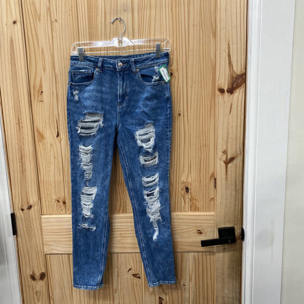 WOMENS AMERICAN EAGLE DENIM DIST. JEANS 2 SHORT