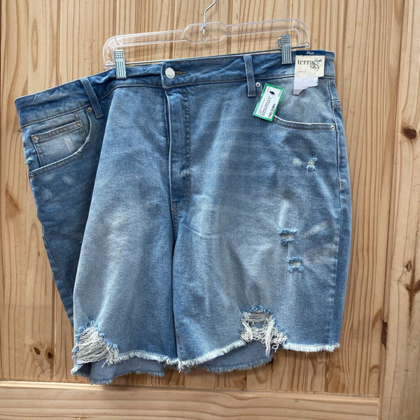 WOMENS TERRA & SKY JEAN SHORTS SIZE 20