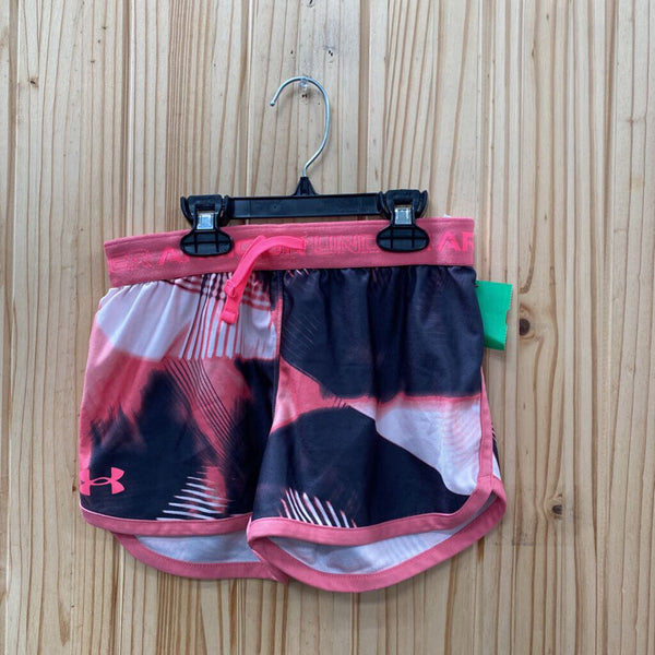 GIRLS UNDER ARMOUR SHORTS PINK/CHARCOAL GREY YMD 10