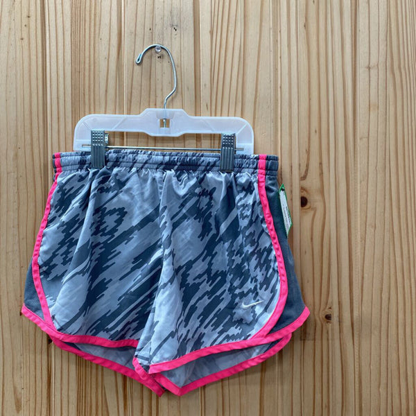 GIRLS NIKE SHORTS GREY/WHITE/PINK M 10