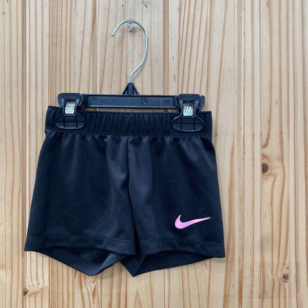 GIRLS NIKE SHORTS PINK/BLK 18M