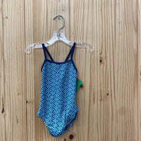 GIRLS KICKEE PANTS SWIMSUIT TEAL/NAVY BLUE 12/18M SPW