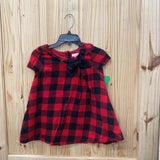 GIRLS TOMMY BAHMA RED/BLK PLAID SL DRESS 8