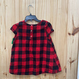 GIRLS TOMMY BAHMA RED/BLK PLAID SL DRESS 8
