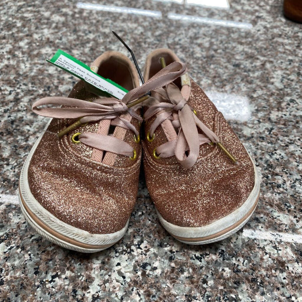 GIRLS KEDS KATE SPADE ROSE GOLD SPARKLY 4M