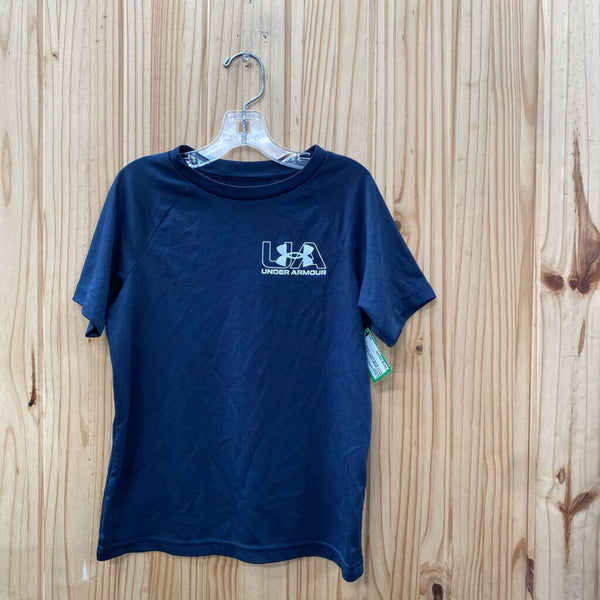 BOYS UNDER ARMOUR SHIRT NAVY BLUE/WHITE YSM 8