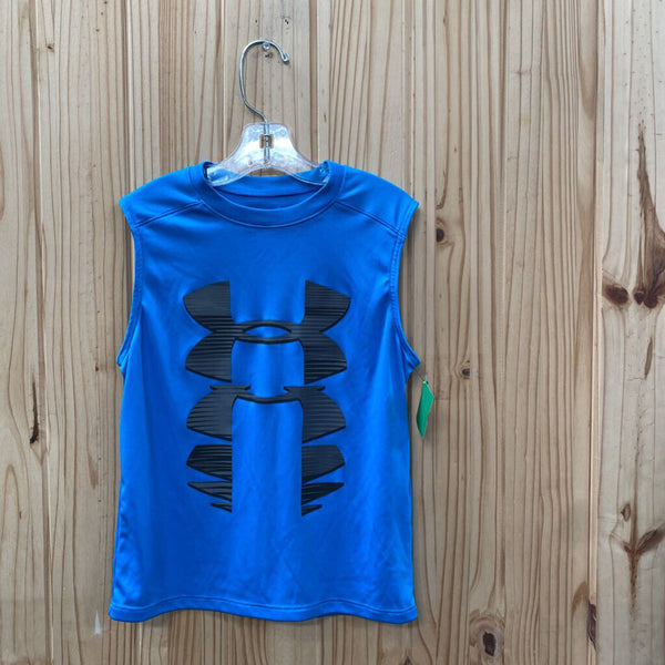 BOYS UNDER LT BLUE/CHARCOAL GREY TANK YSM 8