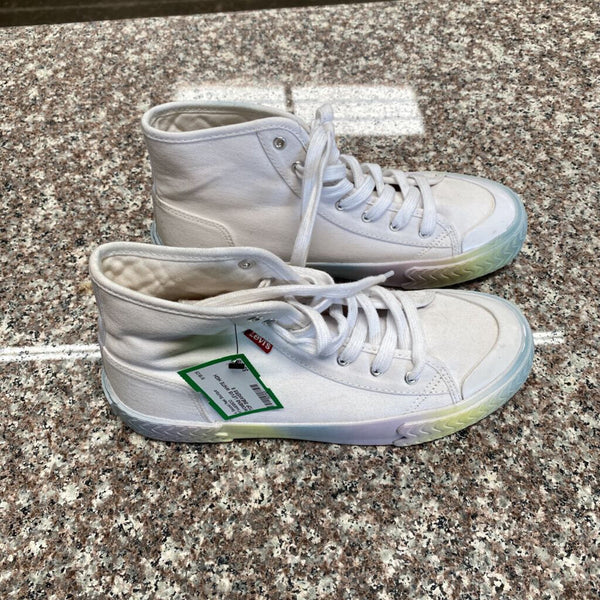 WOMENS LEVIS WHITE HIGH TOP SNEAKERS 6