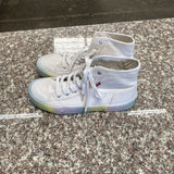 WOMENS LEVIS WHITE HIGH TOP SNEAKERS 6