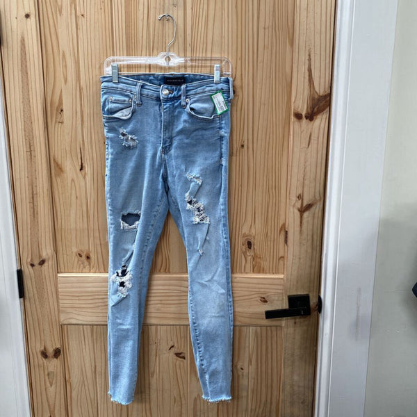 WOMENS AEROPOSTALE LT DENIM DIST. JEANS 4 REGULAR