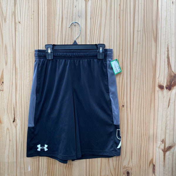 BOYS UNDER ARMOUR SHORTS BLK/GREY/WHITE YMD 10