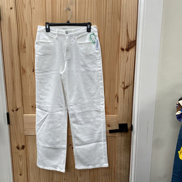 WOMENS OLD NAVY WHITE FLARE JEANS 8