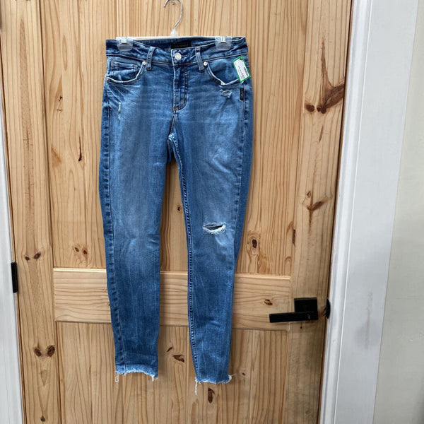 WOMENS SILVER DENIM JEANS 28