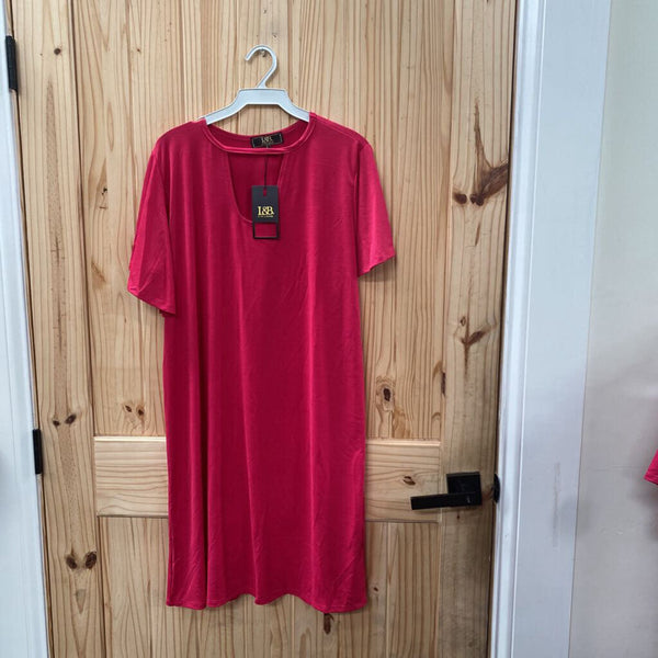 WOMENS L&B DK PINK DRESS L NWT