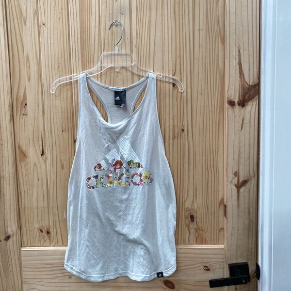 WOMENS ADIDAS LT GREY TANK FLORAL M