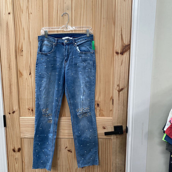 WOMENS K JORDAN LT DENIM JEANS W/BEADS