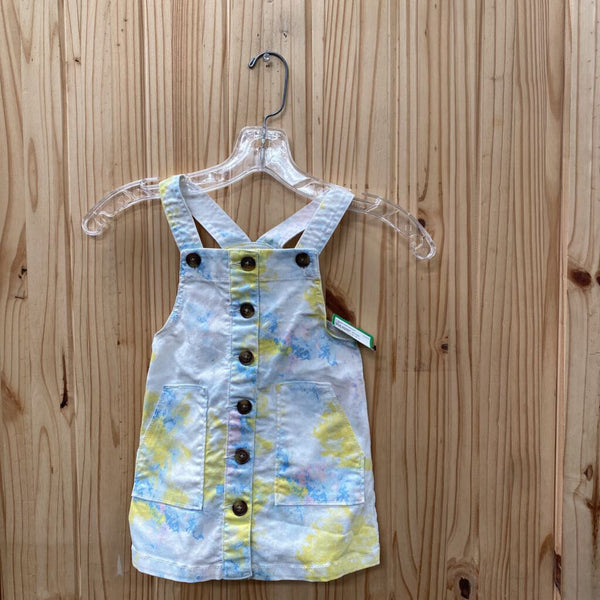 GIRLS WONDER NATION DENIM DRESS WHITE/YELLOW/BLUE 2T
