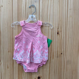 GIRLS CARTERS SL ROMPER PINK/WHITE 9M