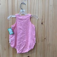 GIRLS CARTERS SL ROMPER PINK/WHITE 9M