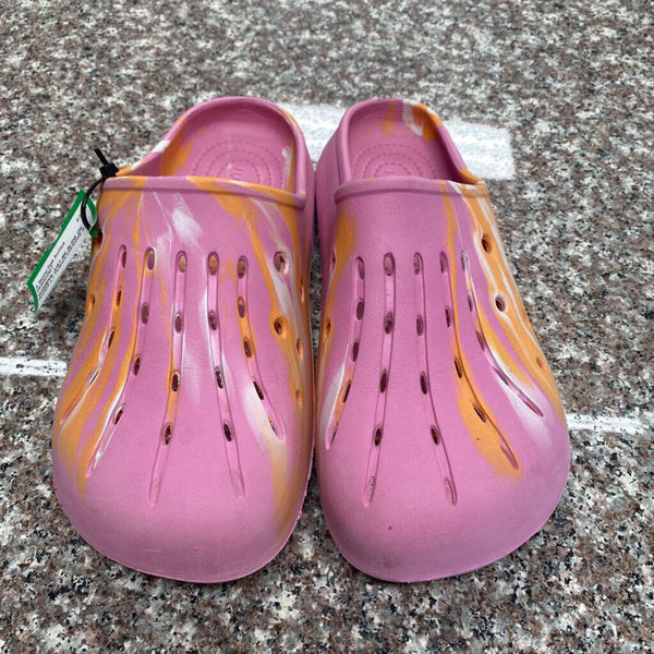 WOMENS JUST BE SLIDE ON SHOES LT FUSHIA/ORANGE 8