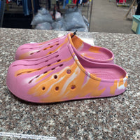 WOMENS JUST BE SLIDE ON SHOES LT FUSHIA/ORANGE 8